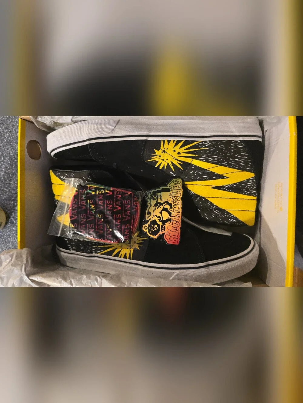 Bad Brains x Vans Black & Yellow High-Top Skate Shoes